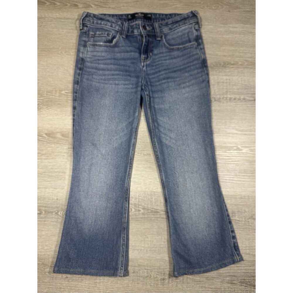 Hollister Low Rise Capri Flare Stretch Blue Jeans Womens Size 2R 26R Inseam 21